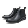 Fashion Brand Men Side Zipper Business Chelsea Shoes Casual Leather Outdoor Motorcycle Boots Fashion Handmade Flat Designer Ankle Boots