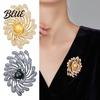 Irregular Design Lapel Pin Women Brooch Rhinestones Imitation Pearl Inlay