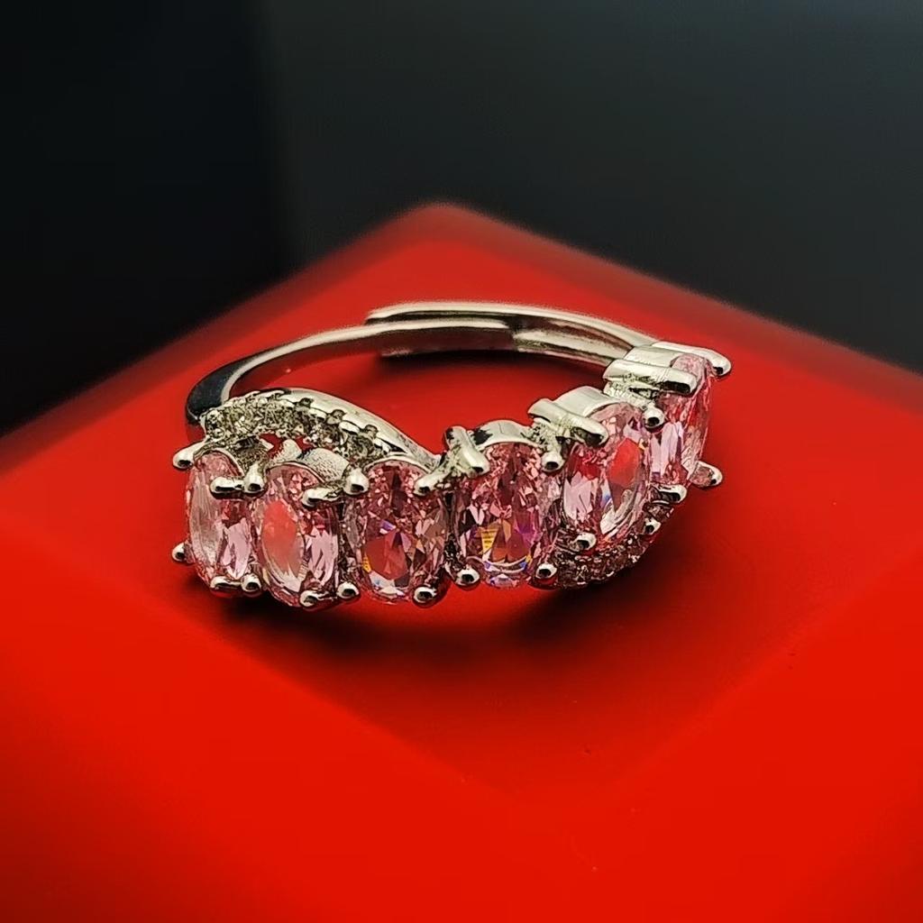 Imitation Natural Amethyst Ring, Women'S Multi-Grain Inlaid Ring, Open Ring, Simple And Exquisite Jewelry