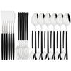 24Pcs Pink Gold Cutlery Set Knife Forks Coffee Spoon Tableware Set Mirror Flatware Stainless Steel Dinnerware Western Silverware