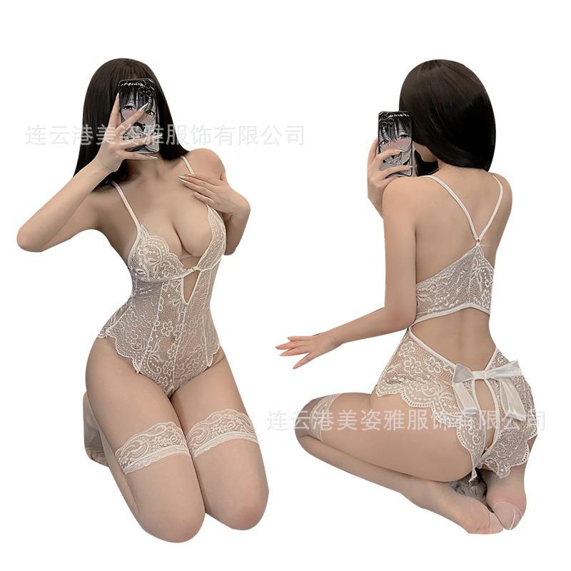 Sexy pure desire couple erotic underwear women's onesie erotic uniform new mood free temptation chest cotton free drag