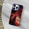 Samurai Art Bushido Phone Case For iPhone 11,12,14,13,15,16,Mini,XS,MAX,Pro,SE Blue Matte Silicone Cover
