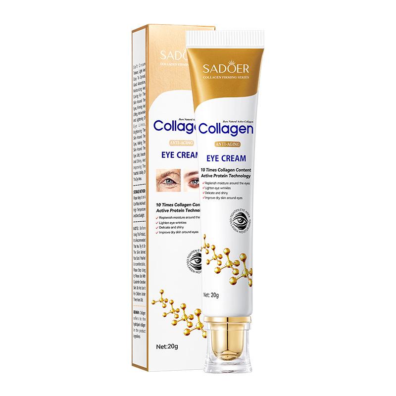 Quick De-Puffing Instant Collagen Eye Cream Anti-Wrinkle Firming Fade Fine Lines Dark Circles De-Puffing Eye Bags Brightening Eye Care