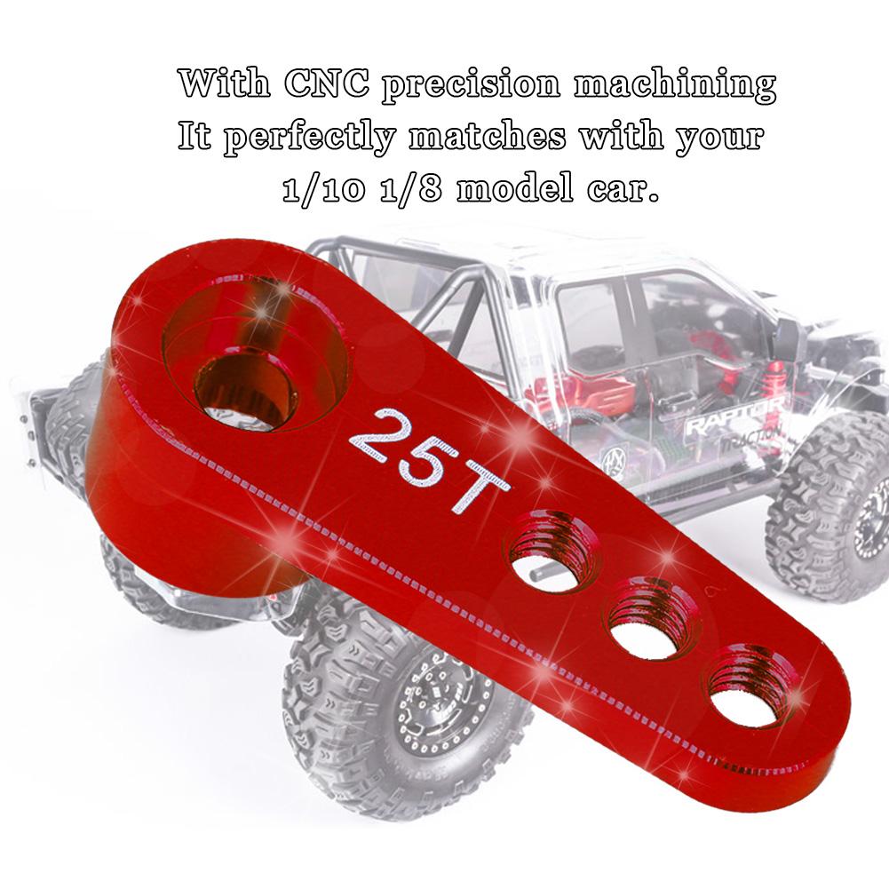 Aluminum Alloy 25T Steering Servo Horn Arm Suitable for RC 1:8:10 Model Car (Blue ( 86NB))
