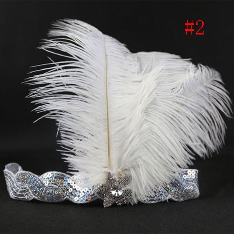 Sequin Feather Flapper Headband 1920s Great  Headdress Headpiece Vintage