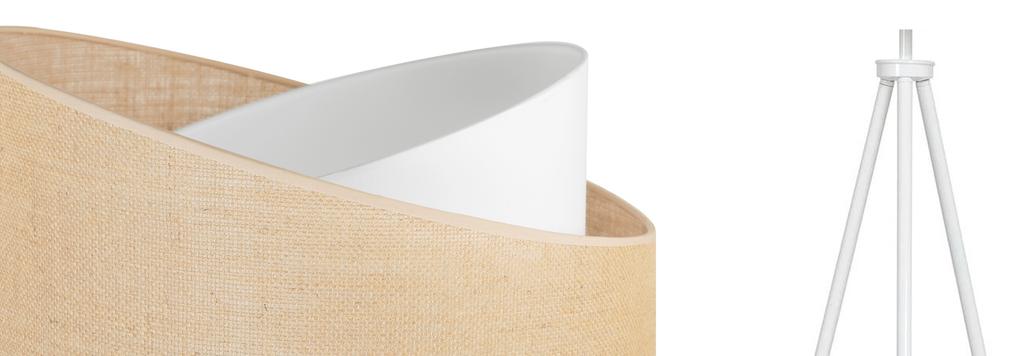 FLOOR LAMP TRIPOD METAL LAMP SHADE JUTE 45CM