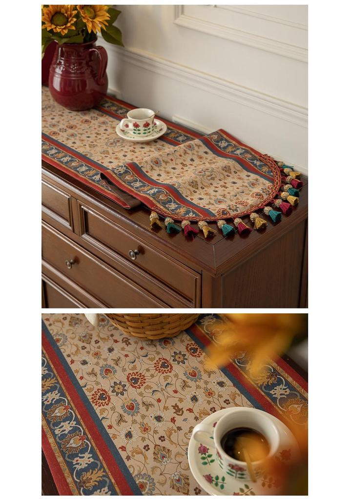 American Retro Tassel Table Runner for TV Cabinets and Tea Tables