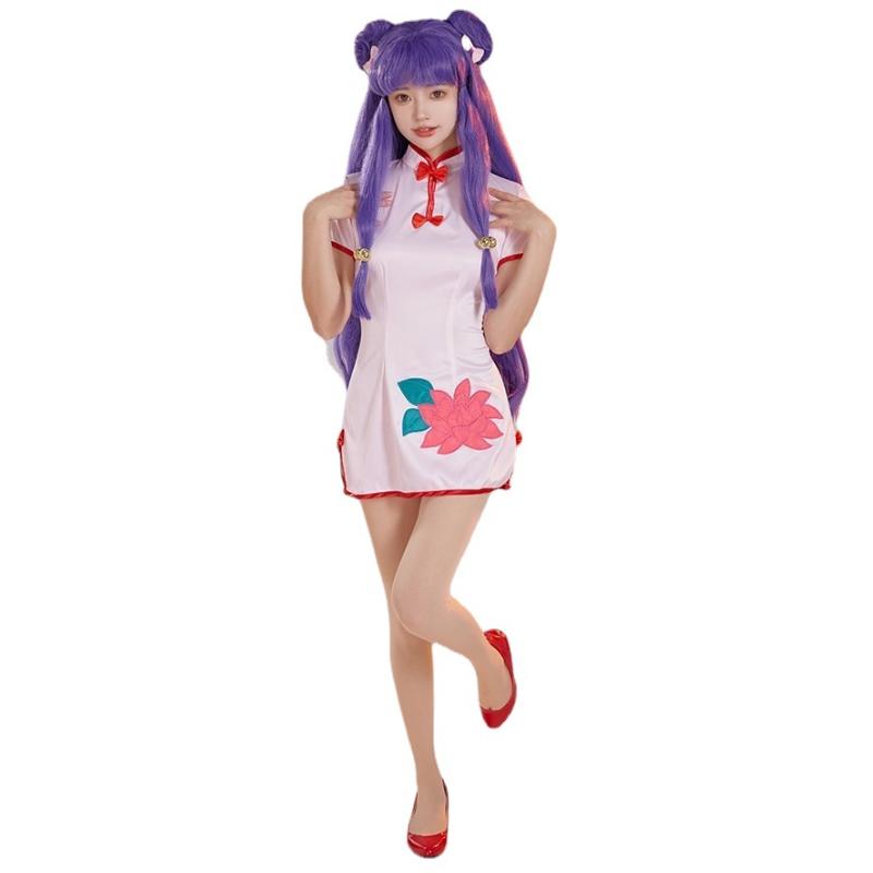 

Нет Ранма Нибун Ичи Шампунь Косплей Платье Ципао Форма Горничной Реквизит Хэллоуин Cheongsam,2XL