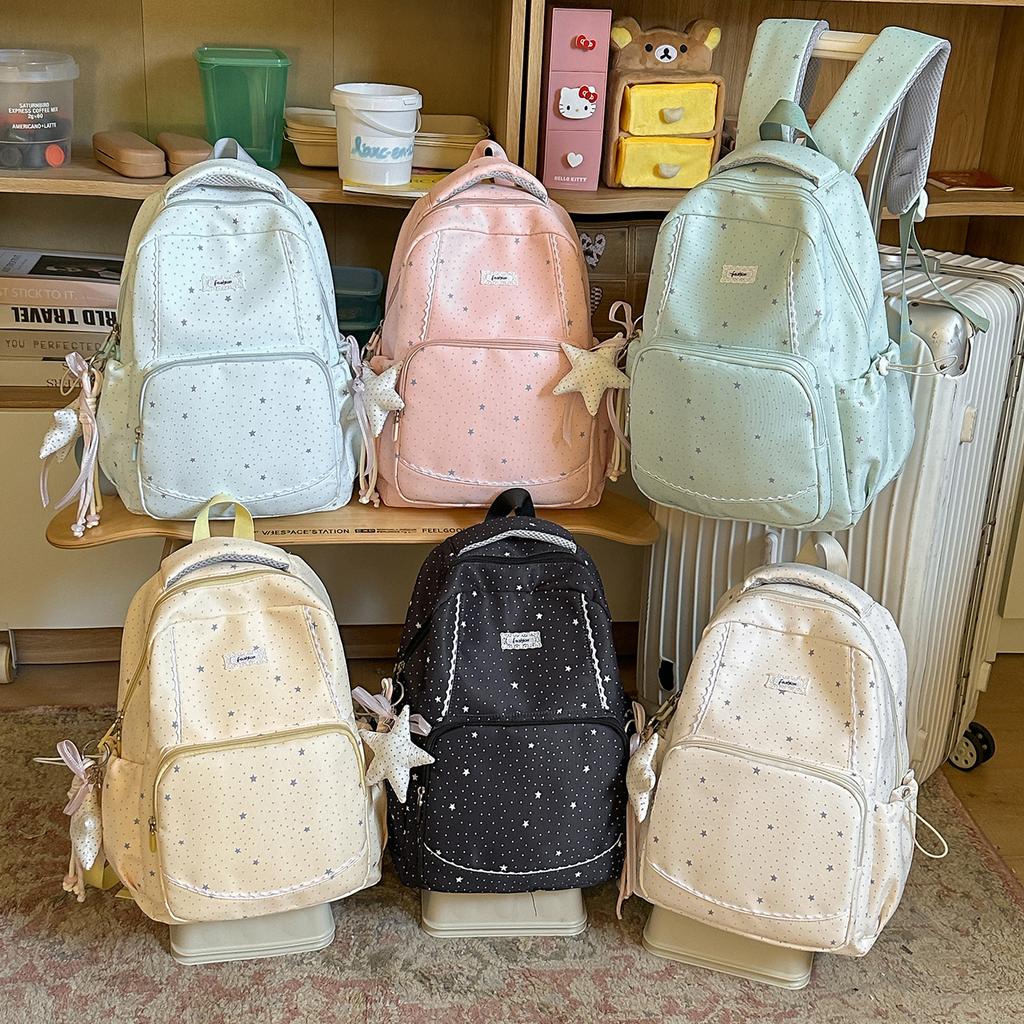 Schoolbag Star Schoolbag Junior High School Girls Ins Style High School Students High Value Large Capacity Backpack Leisure Travel Backpack
