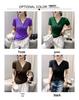 European Spring/Summer 2023 V-neck Mesh T-shirt with Rhinestone Cutout: Women's Fashionable Slimming Base Shirt