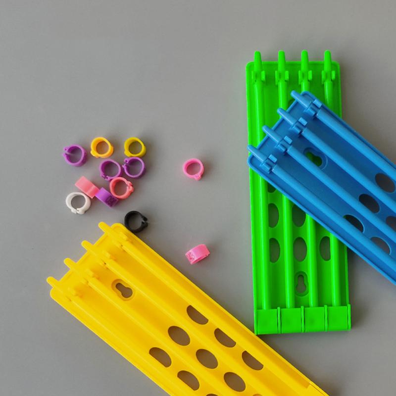 Soporte para anillo de pie de Paloma, 4 filas, gran espacio, soporte para anillo de pie colgante Multicolor, accesorios para pájaros