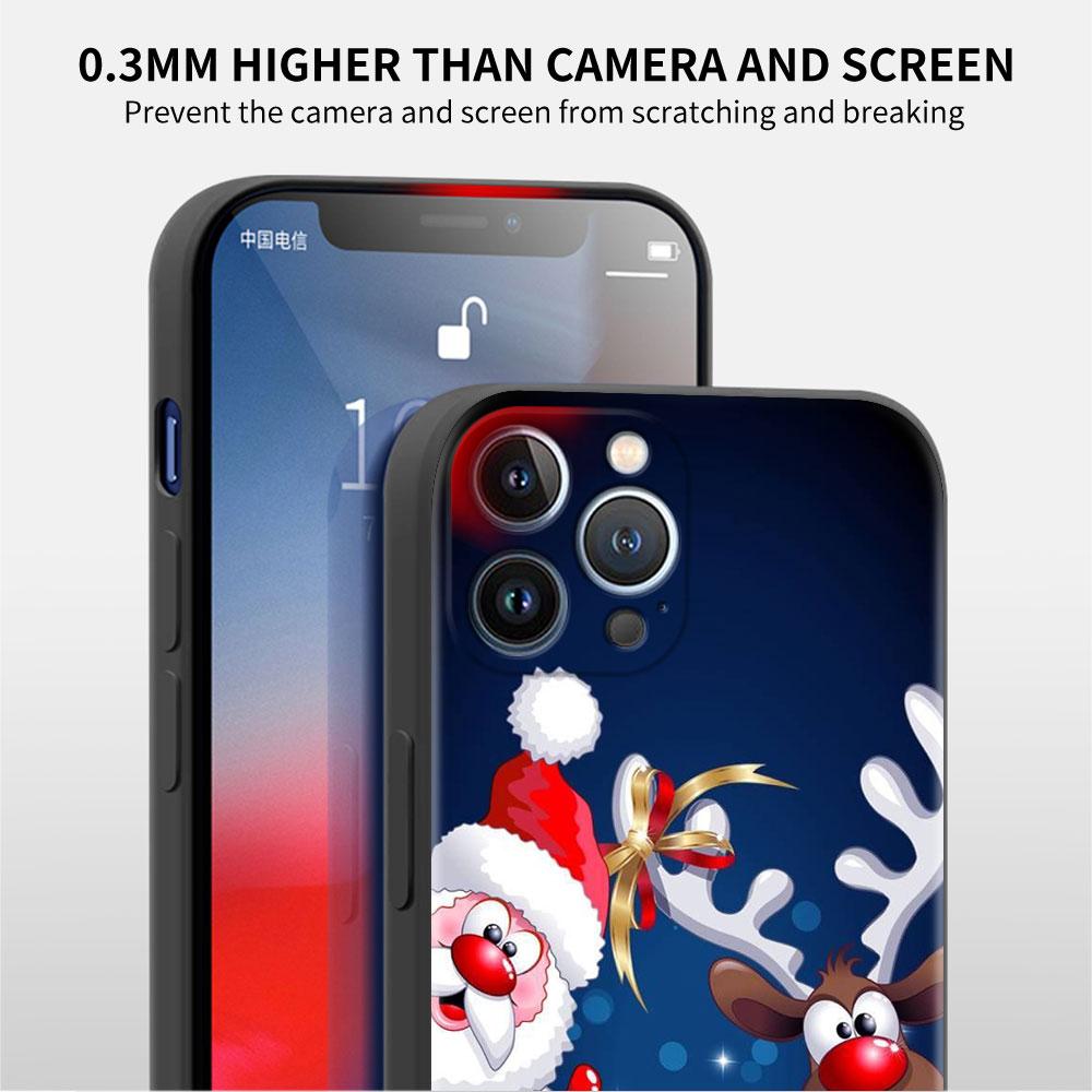Frohe Weihnachten Telefon Fall Für iPhone 11 13 Pro Max 12 Mini 7 8 Plus SE 2020 X XS 6 6S 5 5S Luxus Funda Silikon Zurück Abdeckung Sac