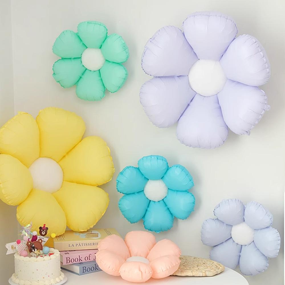 Candy Color Sunflower Daisy Flower Matte Modeling Aluminum Film Balloon Children'S Photo Year-Old Scene Decoration