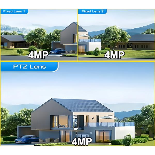 4G SIM Card 6K12MP 10x Zoom HD Surveillance Triple Screen Camera Smart Security Protection PTZ IP Motion Detection CCTV