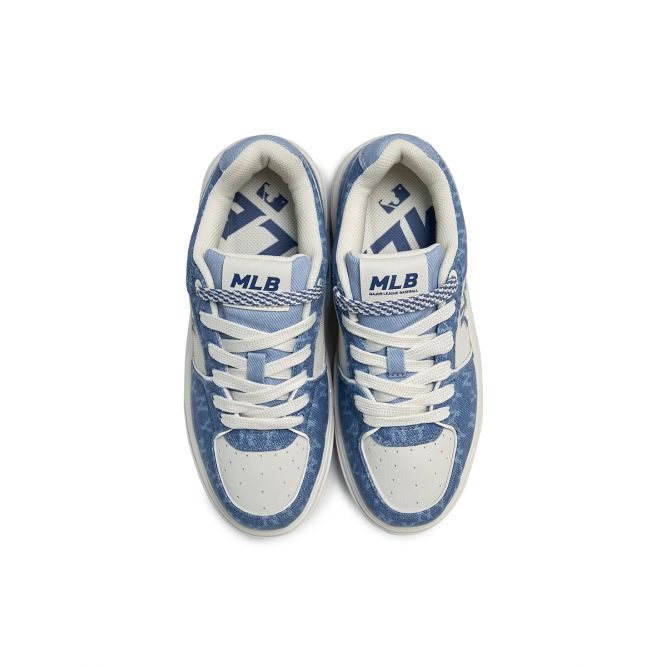 MLB Chunky Liner Denim Monogramm SL Vielseitig Bequem Höhenverstellend Low-Top-Sneaker Unisex-Sneaker Blau 3ASXM016N-50BLD