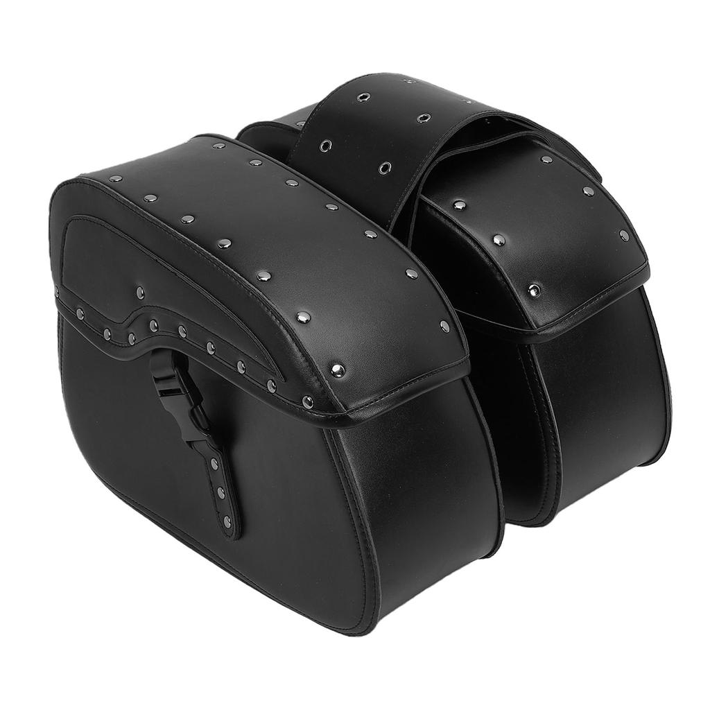 Motorcycle Saddlebags 30L Large Capacity Waterproofing Universal PU Leather Side Bags for Most Motorcycles