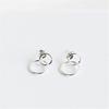 925 Sterling Silver Double Round Stud Earrings For Women Party Wedding Jewelry Pendientes Eh470