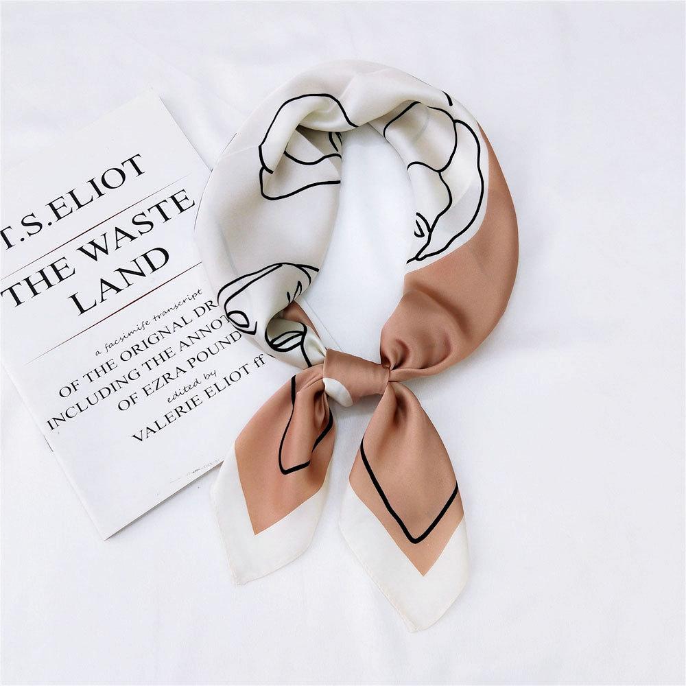 

Модный декоративный шарф, повязка для волос, резинка для волос 70, маленький квадратный шарф, шелковый шарф, женский весенне-осенний универсальный маленький шарф, профессиональный шарф 70*70cm