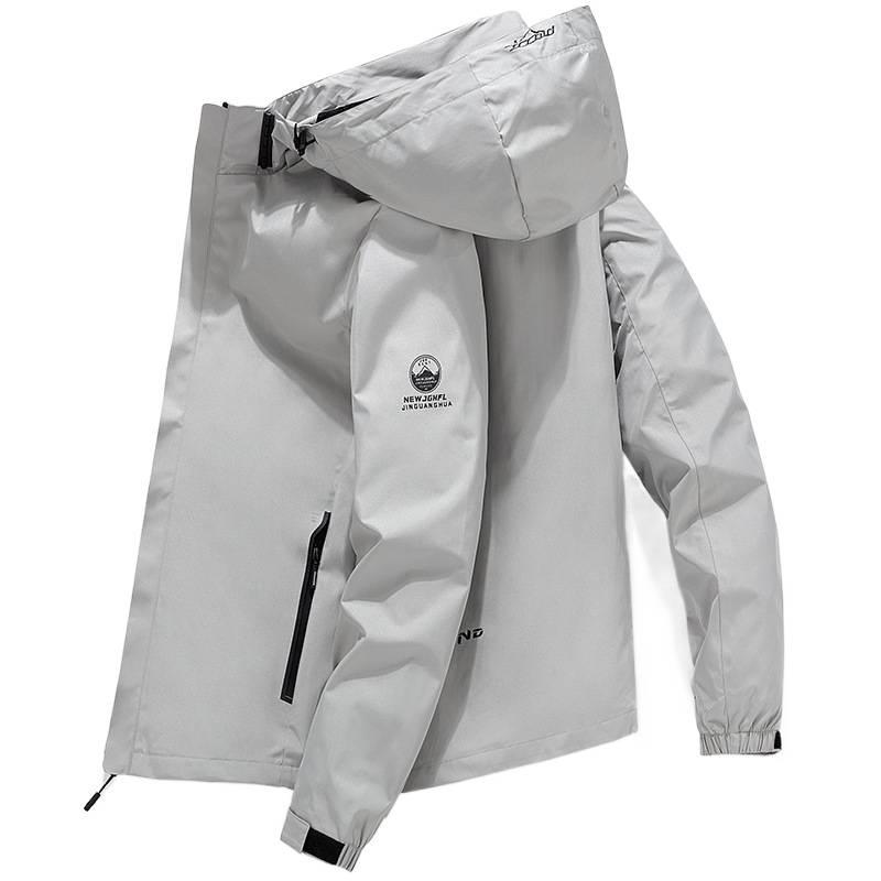 Chaqueta Casual Nueva de Primavera y Otoño para Hombre Chaqueta Azul con Capucha para Hombre Ropa de Hombre