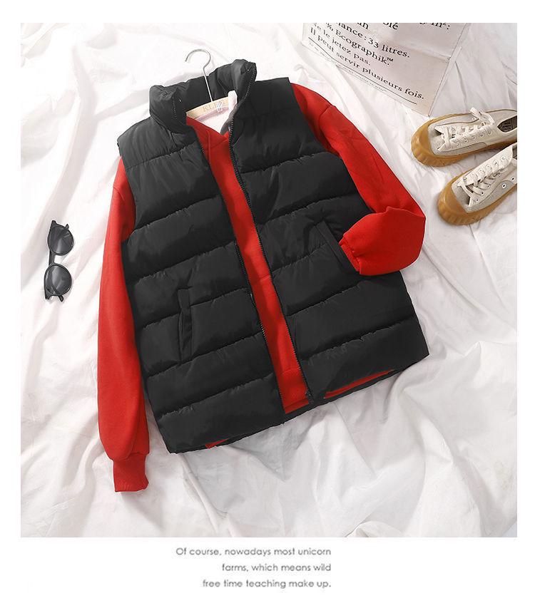 Korean-Style Loose Winter Cotton Vest for Female Students - Sleeveless, Cotton-Padded, Bread-Style, Thickened Women's Coat