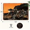 David Mann Motocyklista Retro Aluminiowy Znak Vintage Biker Art Dekoracja Ścianna ze Sceną Zachodu Słońca na Nadmorskiej Drodze Wytrzymały Metal