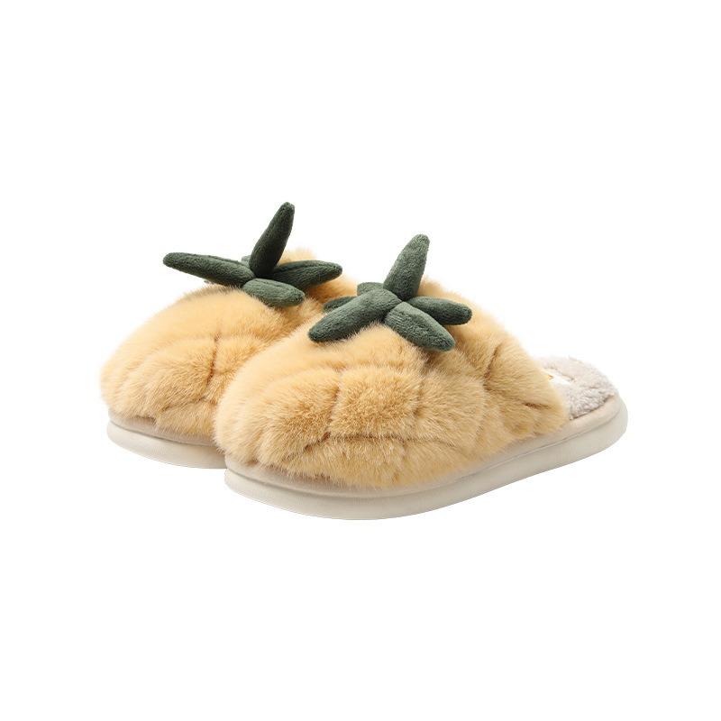 Baumwollpantoffeln, Damen-Indoor-Warme Plüschschuhe mit zusätzlichem Fleece und verdickter Textur