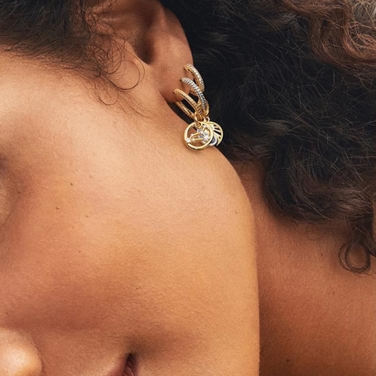 Pandora Snake Bone Pattern Design Gold Plated Copper Silver Alloy Earrings Unisex Earrings 262728C00