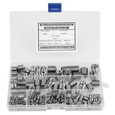 200pcs 304 Stainless Steel Thread Insert M3 M12 Inner Thread Insert Assorted Set