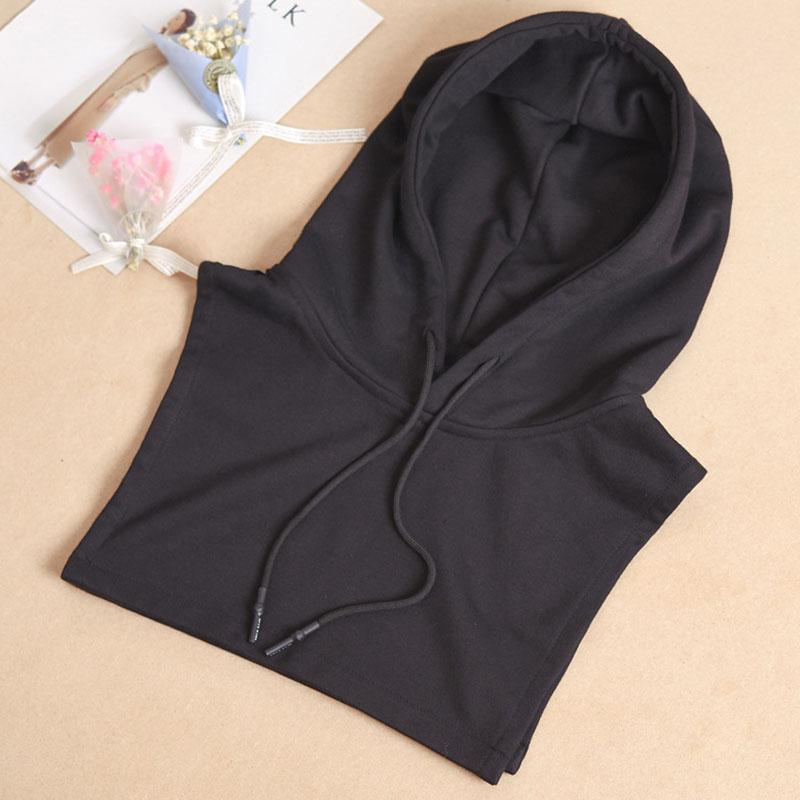 

Унисекс Худи с ложным воротником для мужчин и женщин, регулируемые ремешки, рубашка, съемный воротник для свитера, осень, шнурок, ложный воротник