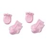 Newborn Anti Scratch Cotton Soft Baby Socks Gloves Sets Solid Color Boys Girls Mittens Suits 2 pair