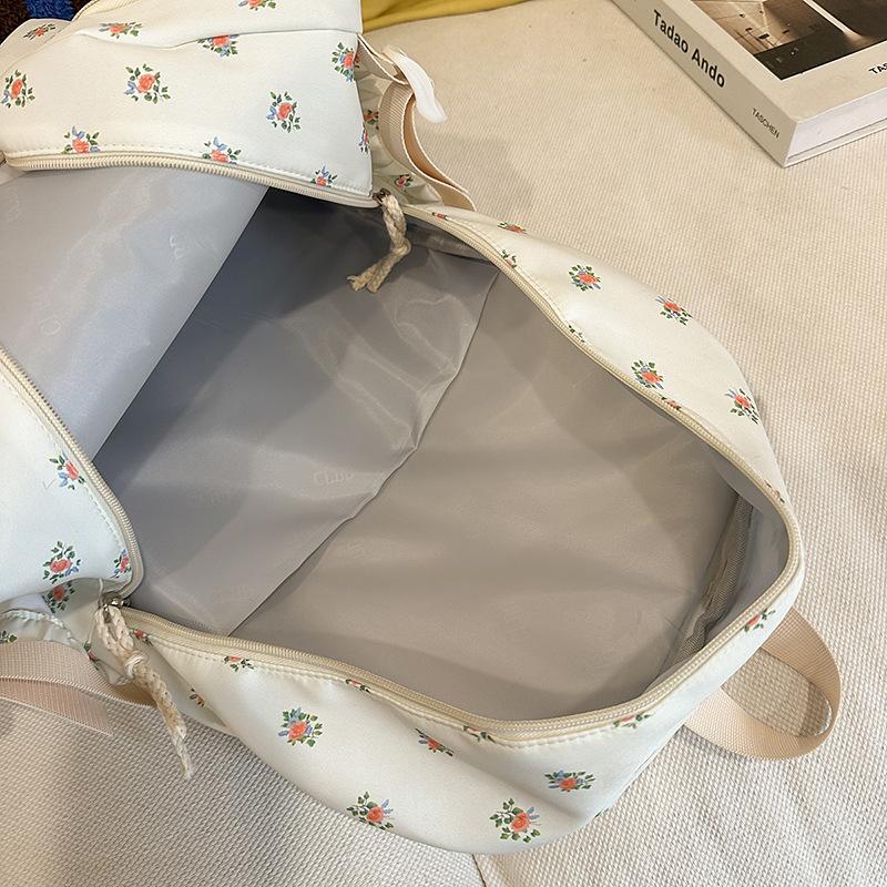 School Bag Fresh Floral New Backpack Japanese Junior High School Students College Style Large Capacity School Bag Casual Versatile Backpack