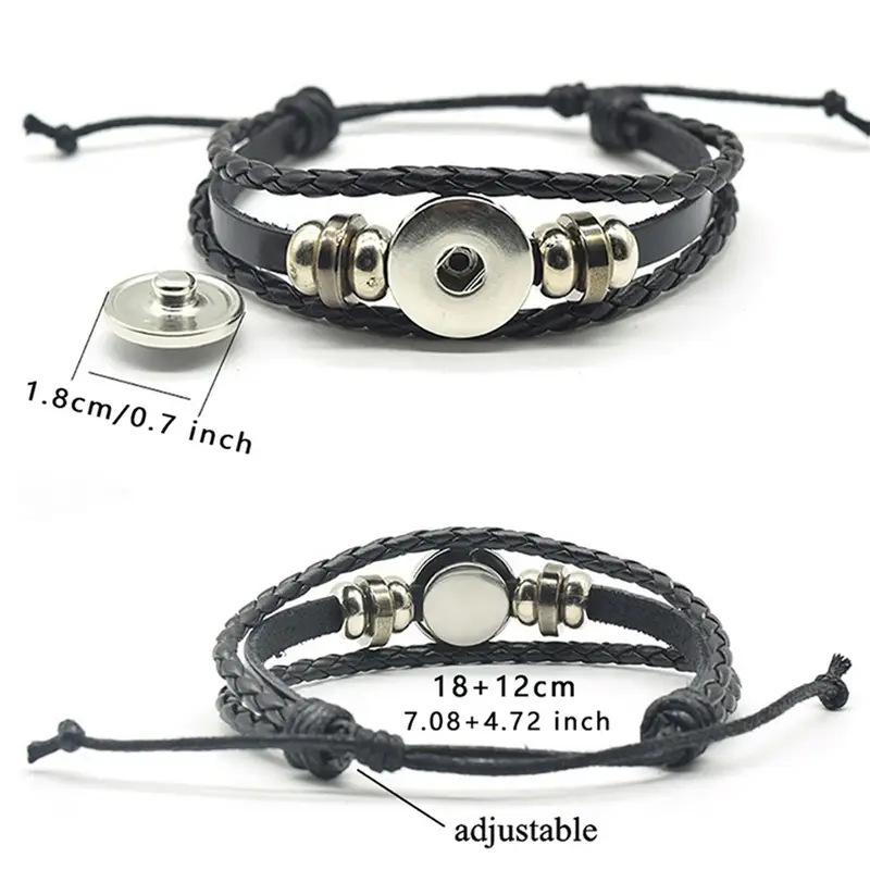 Handmade Woven Leather  Multilayer Bracelet Bangles For Women Men Vintage  Jewelry Gift