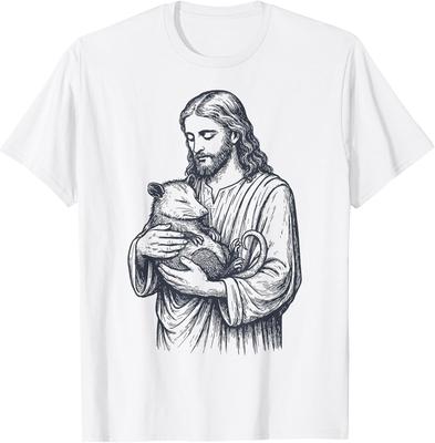 Jesus with Opossum Graphic Tee
