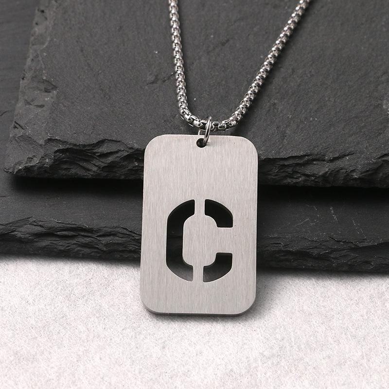 Personalized 2024 Stainless Steel Dog Tag Necklace: Hip Hop Style Long Chain for Couples
