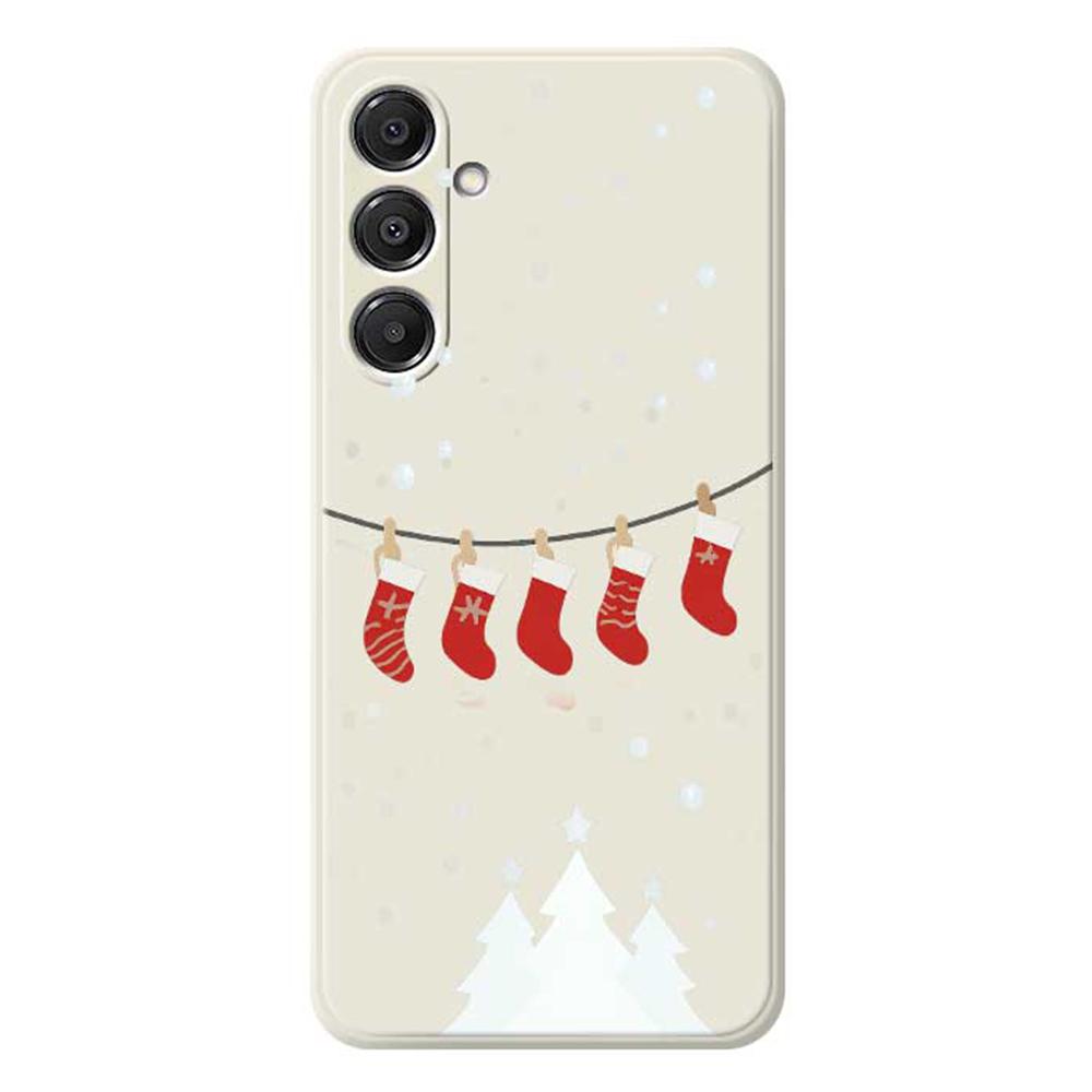 For Samsung Galaxy A16 5G/4G Case Christmas Stockings Pattern Printing Straight Edge TPU Phone Back Cover