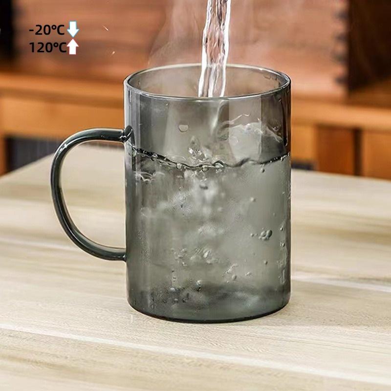 PIGE HOME 400ml Filter Cup Heat-resistant Glass Tea Cup with Filter and Wooden Lid Anti-scald Handle Glass Cup Drinking Cup