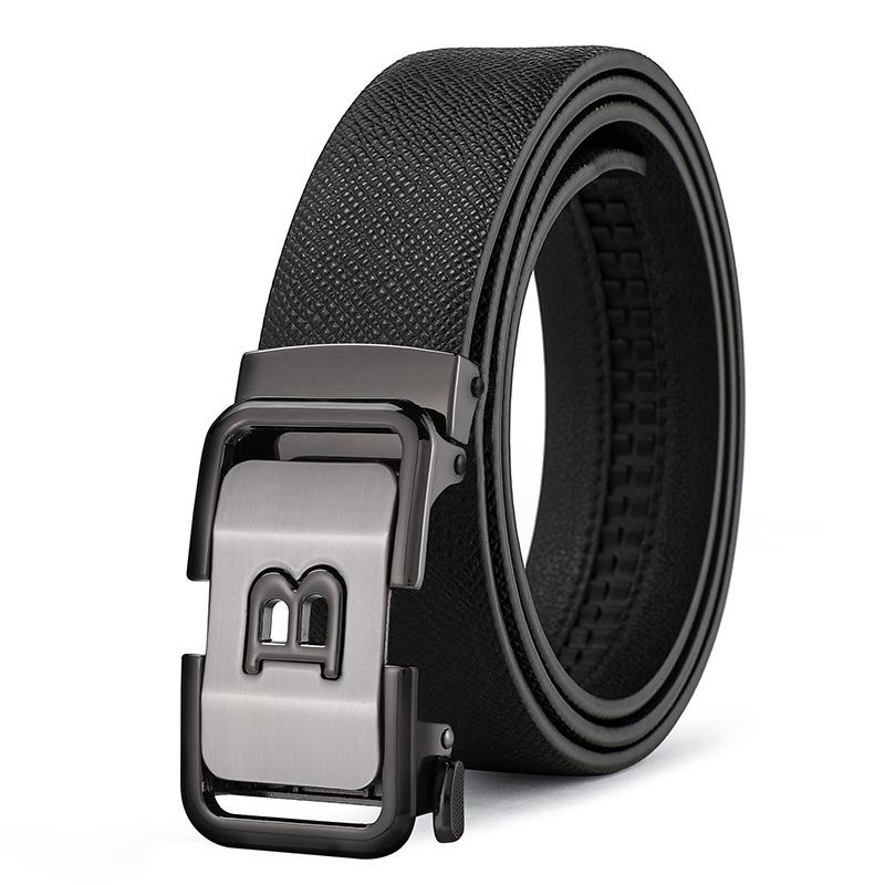 

Новый кожаный ремень для мужчин Ремень из натуральной кожи для мужчин Среднего возраста и молодых Повседневный и модный Деловой Ремень для брюк с автоматической пряжкой из коровьей кожи 125cm