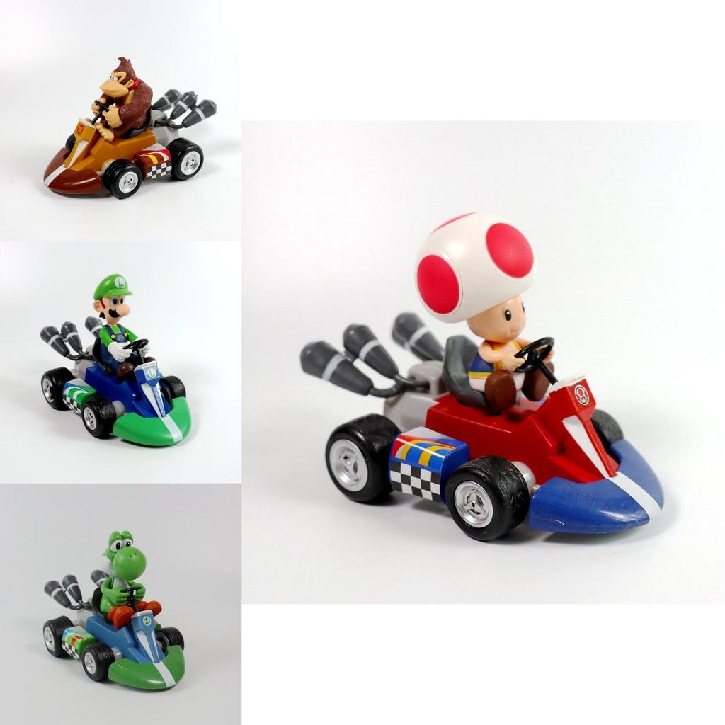 Prezenty Super Mario Kart Księżniczka Peach Figurka Samochód Pvc Zabawka Kolekcja Z Rozkładanymi Kończynami