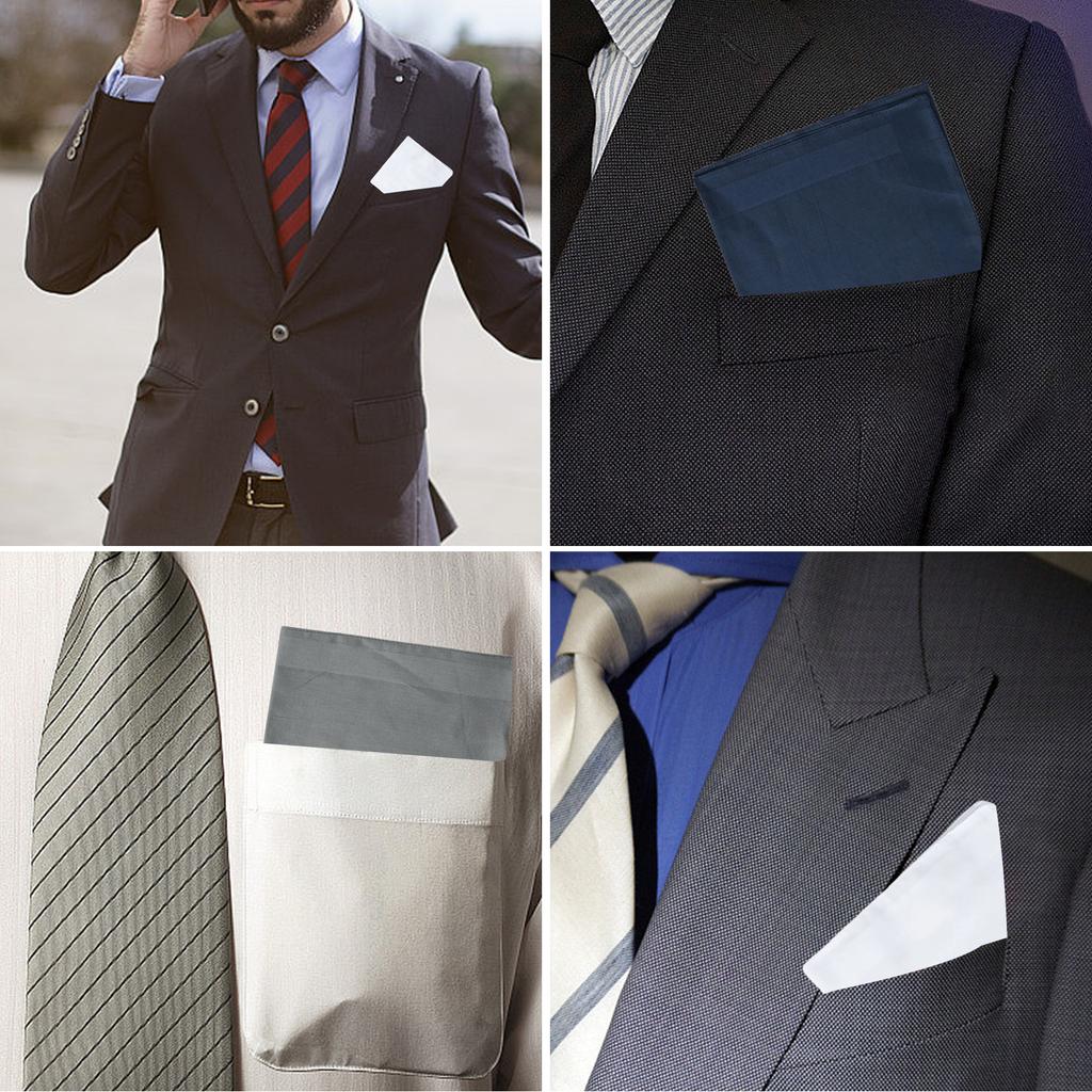 Pocket Square for Adult Men Square Handkerchief Multiuse High Absorbent Sweat Wipe Pocket Towel for Business Suit 3PCS