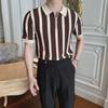 Men's Summer Striped Slim Fit Ice Silk Polo Shirt