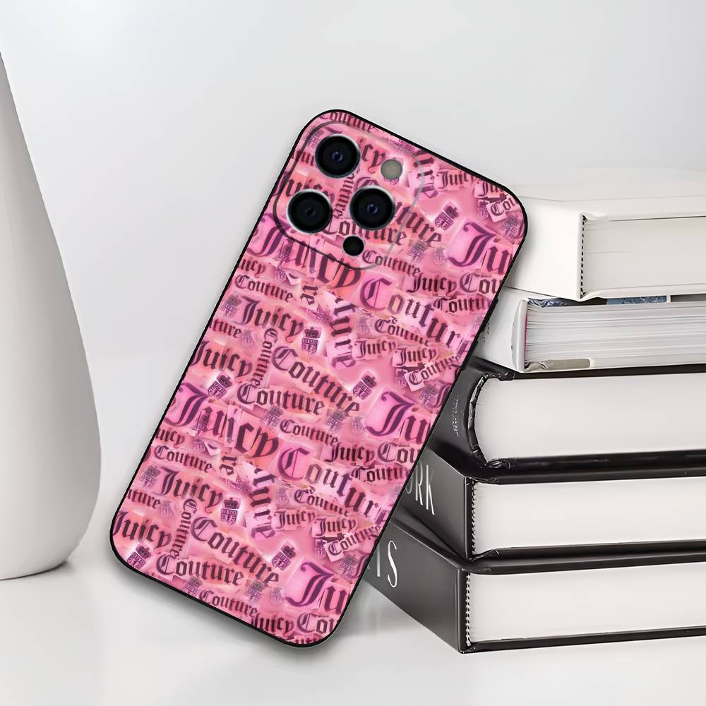 J-JUICY C-COUTURE Phone Case For iPhone 17,16,15,14,13,12,11 Plus,Pro Max,XS,Soft Black Cover