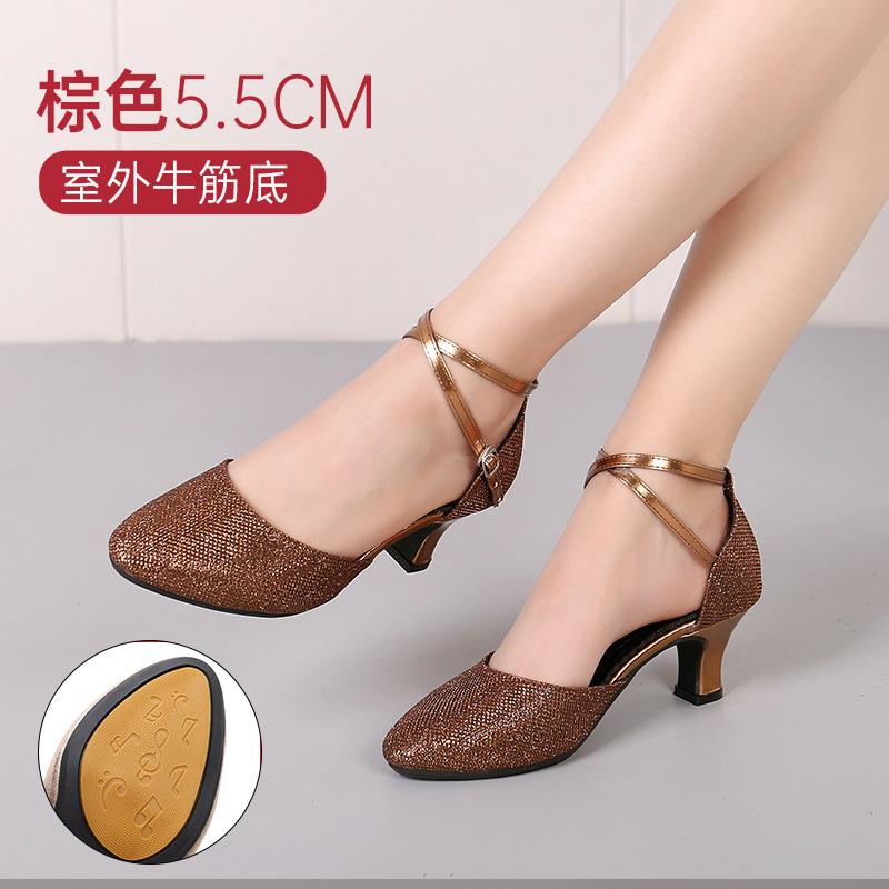 Zapatos de Baile de Salón para Mujer Zapatos de Baile Latino Dama Punta Cerrada Zapatos de Salsa Tacón Bajo Zapatos de Baile Latino Mujer 3.5cm/5.5cm