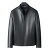 Couro Jaqueta de Couro Masculina Pele de Ovelha Jaqueta de Couro Fina Média Business Casual Gola Alta Jaqueta de Couro Fábrica Couro Masculino