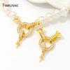 18K Gold Plated Brass Lock Clasps With Pearl Pendant Mounting Findings,Fasteners For Bracelets,Connectors For Jewelry Making