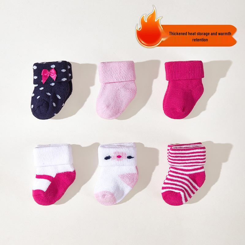 

Thickened Warm Newborn Terry Children s Mid-Calf Winter Baby Socks 6-12 months