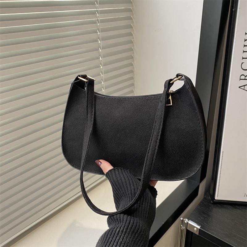 Fashion Texture Red Bag Women's New Suede Single Shoulder Crossbody Bag Small Underarm Hobo Bags