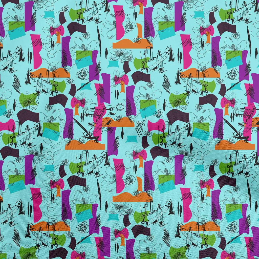 oneOone Cotton Flex Purple Fabric Abstracts Fabric For Sewing Printed Craft Fabric By The Yard 40 Inch