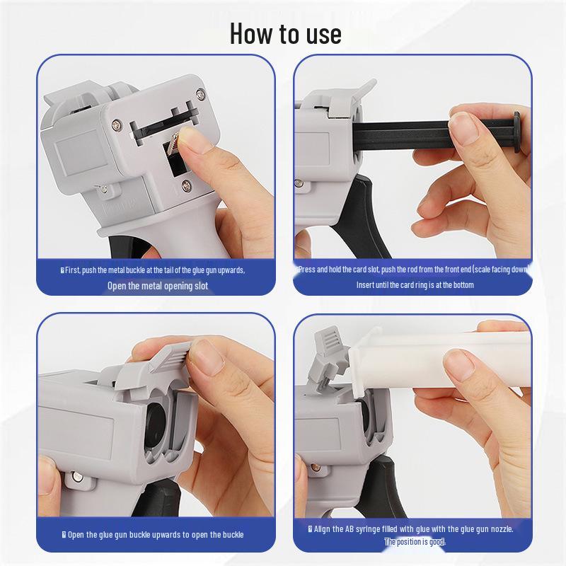 Manual Wireless AB Glue Gun: Single & Double Component Plastic Push-Type Caulking Gun