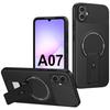 Case for Samsung Galaxy A07, Soft Silicone with Magnetic Ring and Stand - Black