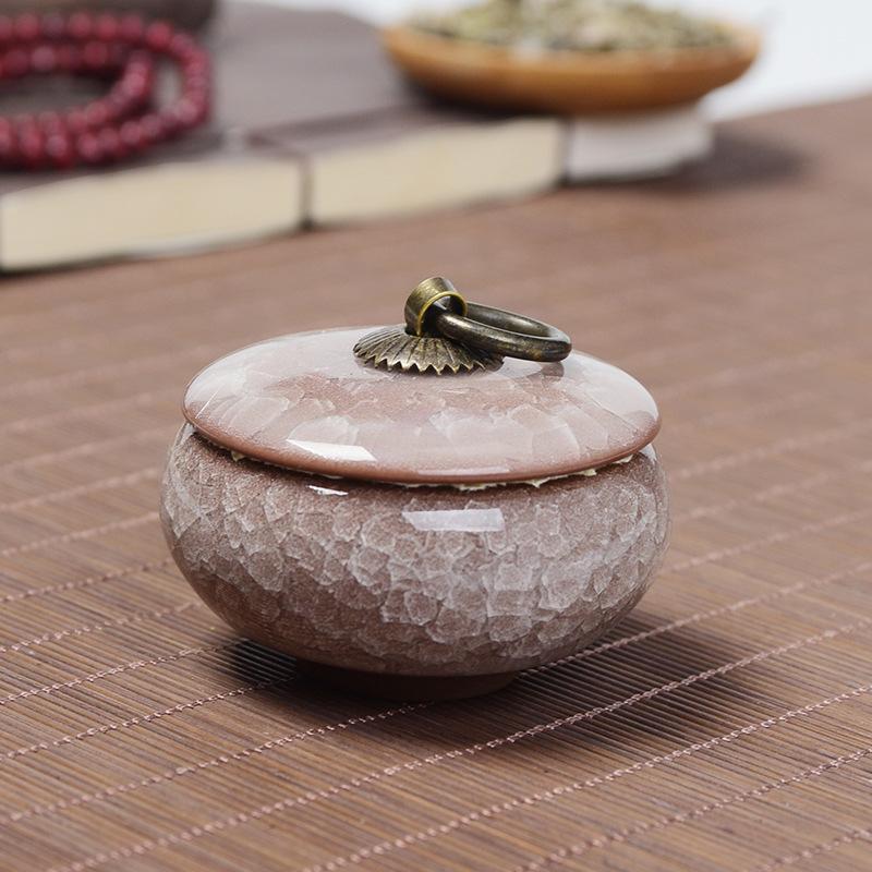 

Керамические мини-банки для чая с фиолетовым песком и потрескавшейся глазурью, чайные коробки, герметичные банки из гипса, шкатулки для украшений, банки для хранения, чайные аксессуары